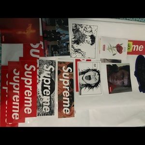 Supreme stickers bags and poppy seeds